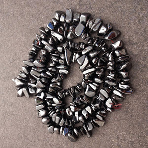 Dramatic Hematite Chip Artisan Necklace